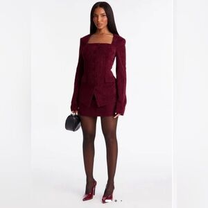 Fashion Nova Calm and Collected Blazer Skirt Set
